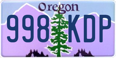OR license plate 998KDP
