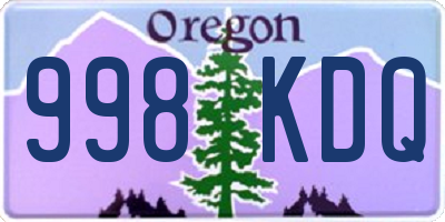 OR license plate 998KDQ