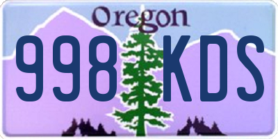 OR license plate 998KDS