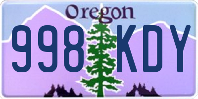 OR license plate 998KDY