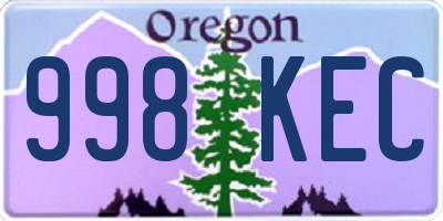OR license plate 998KEC