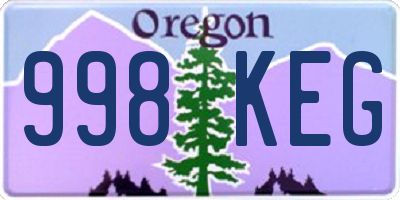 OR license plate 998KEG