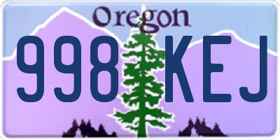 OR license plate 998KEJ