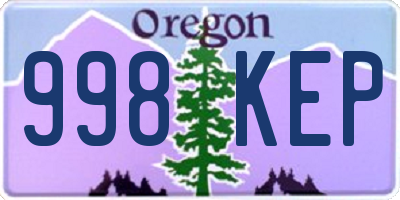 OR license plate 998KEP