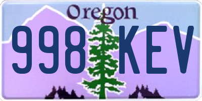 OR license plate 998KEV