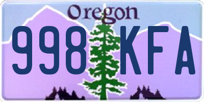 OR license plate 998KFA