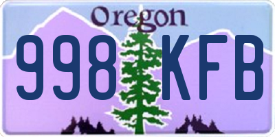 OR license plate 998KFB