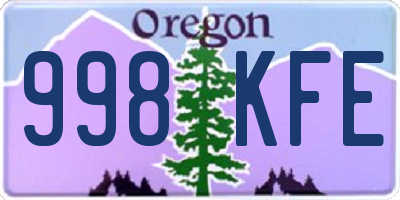 OR license plate 998KFE
