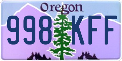 OR license plate 998KFF