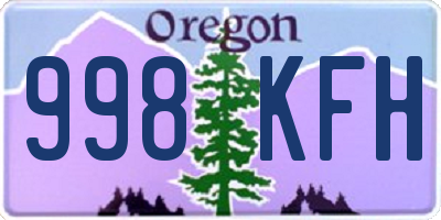 OR license plate 998KFH