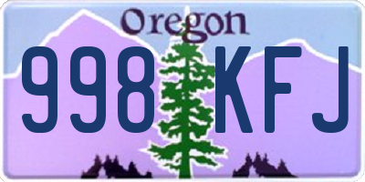OR license plate 998KFJ