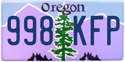 OR license plate 998KFP