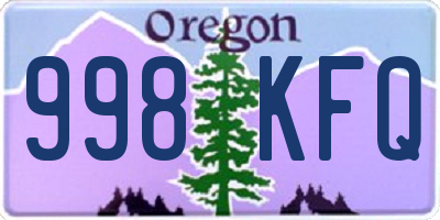 OR license plate 998KFQ