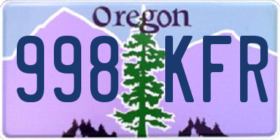 OR license plate 998KFR
