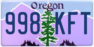 OR license plate 998KFT