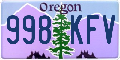 OR license plate 998KFV