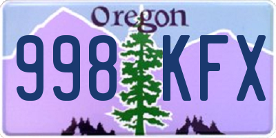 OR license plate 998KFX