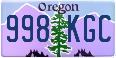 OR license plate 998KGC