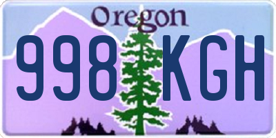 OR license plate 998KGH