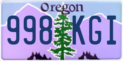 OR license plate 998KGI