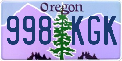 OR license plate 998KGK