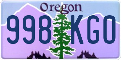 OR license plate 998KGO