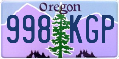OR license plate 998KGP