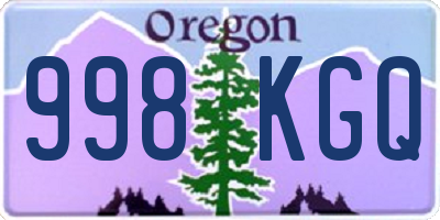OR license plate 998KGQ