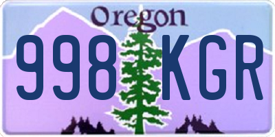 OR license plate 998KGR