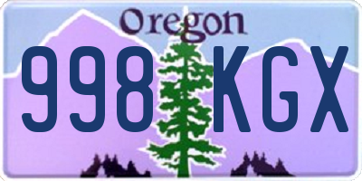 OR license plate 998KGX