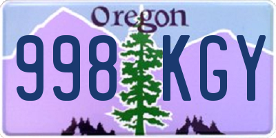 OR license plate 998KGY