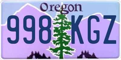 OR license plate 998KGZ
