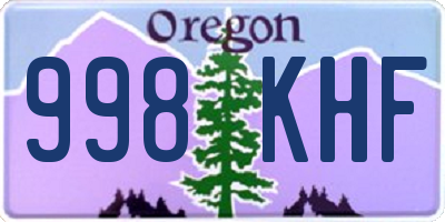 OR license plate 998KHF