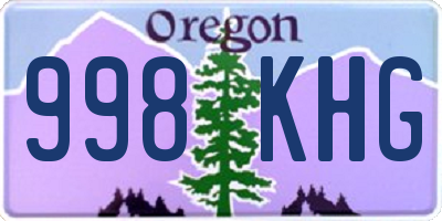 OR license plate 998KHG