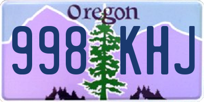 OR license plate 998KHJ