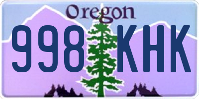 OR license plate 998KHK