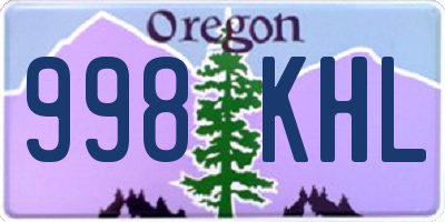 OR license plate 998KHL