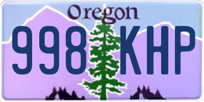 OR license plate 998KHP