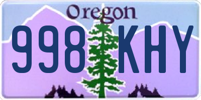 OR license plate 998KHY