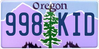 OR license plate 998KID