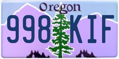 OR license plate 998KIF