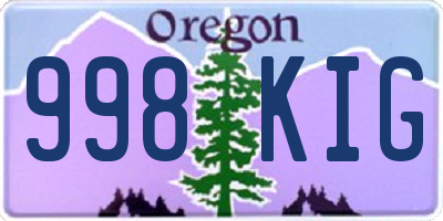 OR license plate 998KIG