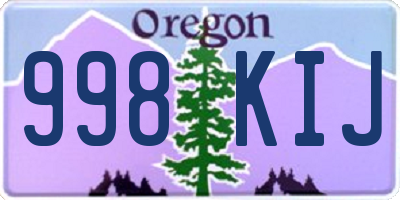 OR license plate 998KIJ