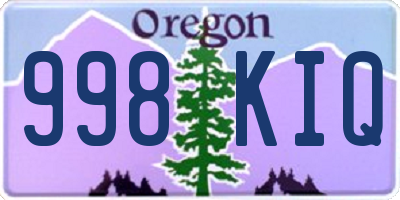 OR license plate 998KIQ
