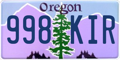 OR license plate 998KIR