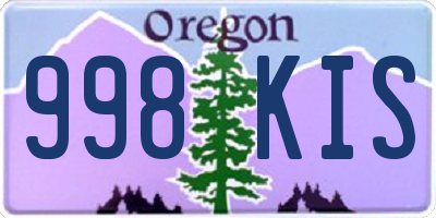 OR license plate 998KIS