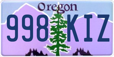 OR license plate 998KIZ