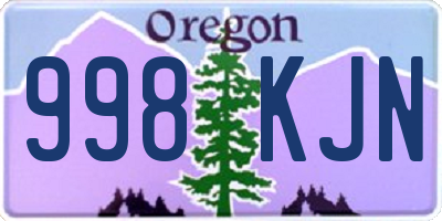 OR license plate 998KJN