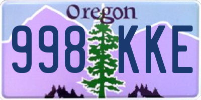 OR license plate 998KKE