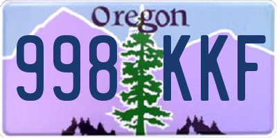 OR license plate 998KKF